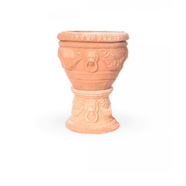 Verzierter Topf mit Löwe - Conchina ornata